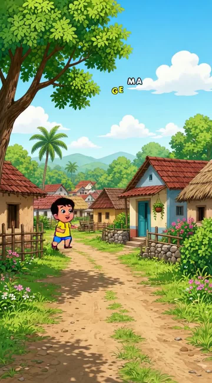 Colorful 2D animated cartoon video in Hindi — AI cartoon