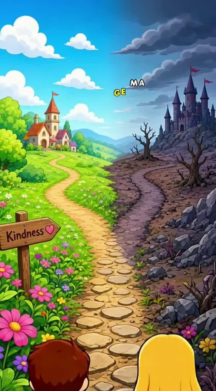 Long cartoon for kids where it shows the important of good and bad… — AI cartoon