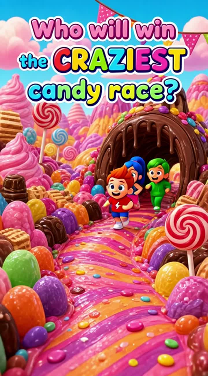 The Candy Race! — AI cartoon