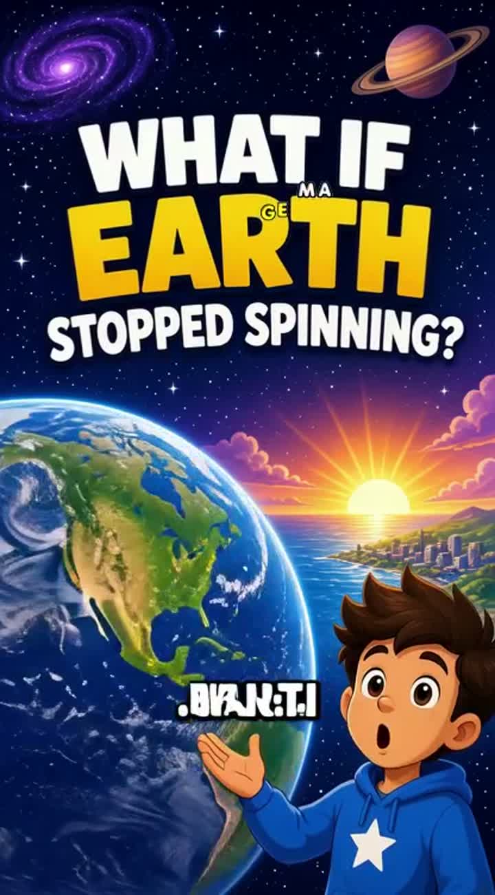 Fun, colorful educational cartoon video called "What If Earth… — AI cartoon