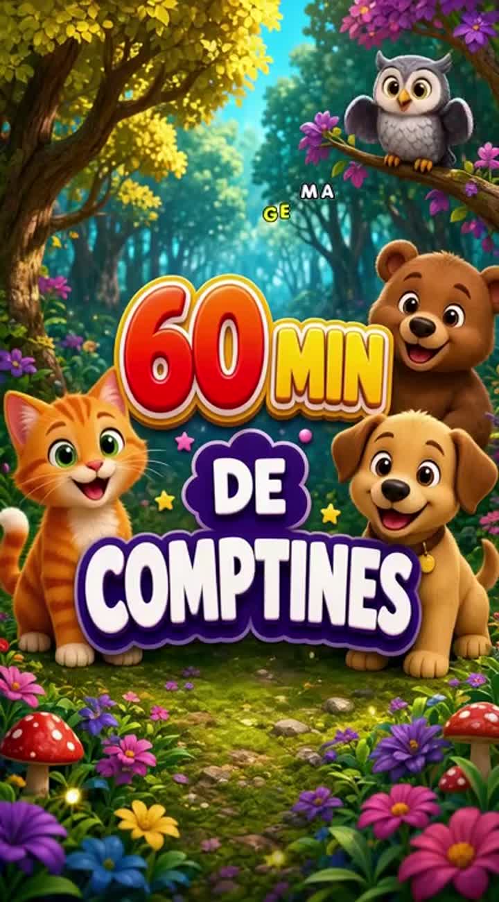 Crée une miniature YouTube pour une compilation de comptines… — AI cartoon