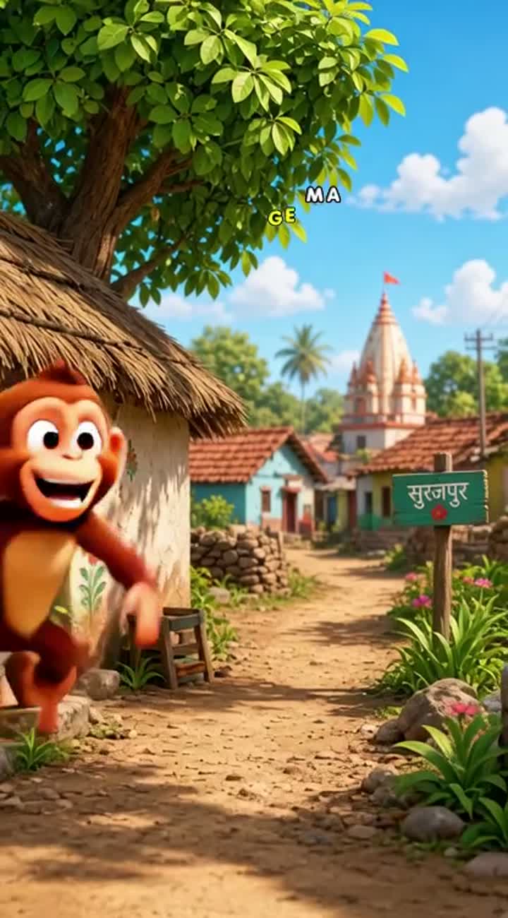 High-quality 3D cartoon video of a funny monkey — AI cartoon