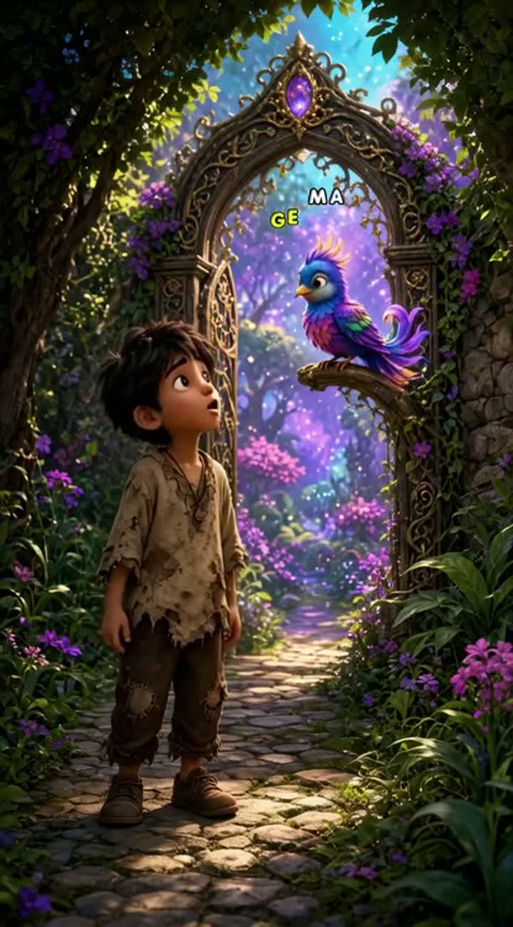 Mujhe ek yateem baccha Jo ek jaadui Gar mein jata hai aur use… — AI cartoon