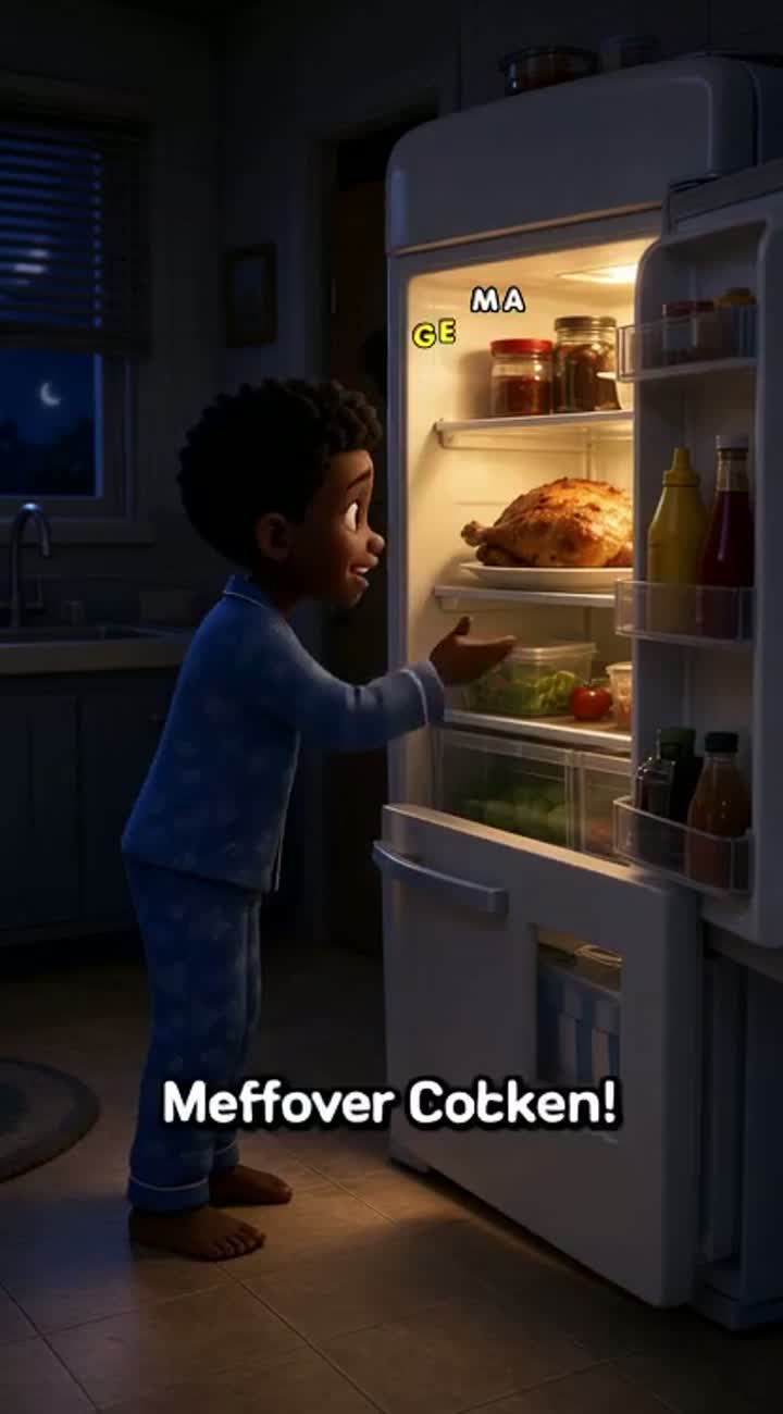The Fridge That Ate Bad Kids' Food — AI cartoon
