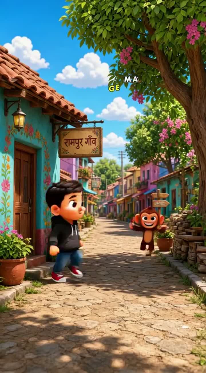 3D animated cartoon video in vertical 9:16 format for YouTube Shorts, — AI cartoon