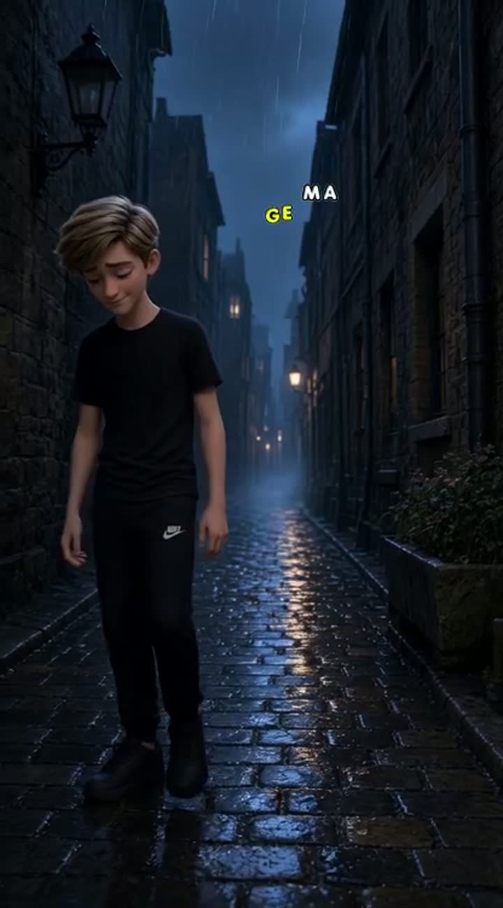 Jeune homme aux cheveux châtain clair coiffés sur le côté… — AI cartoon