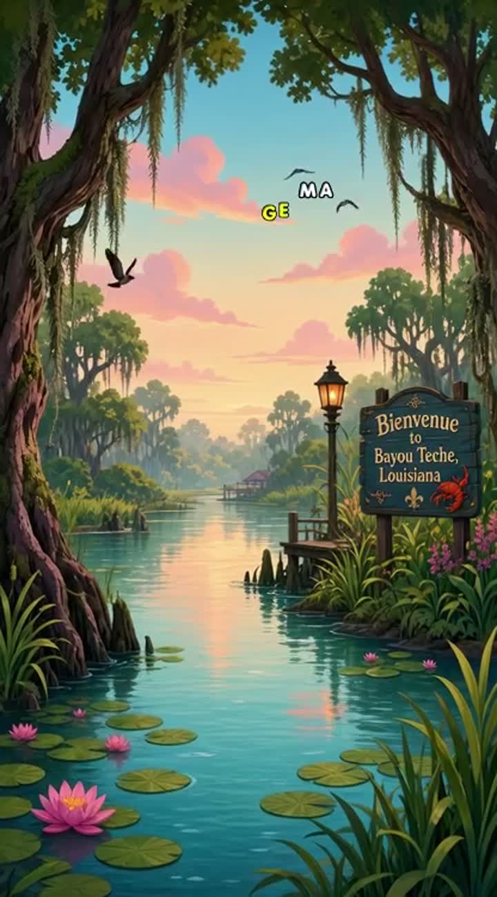 A smooth-animated cartoon set in Louisiana… — AI cartoon