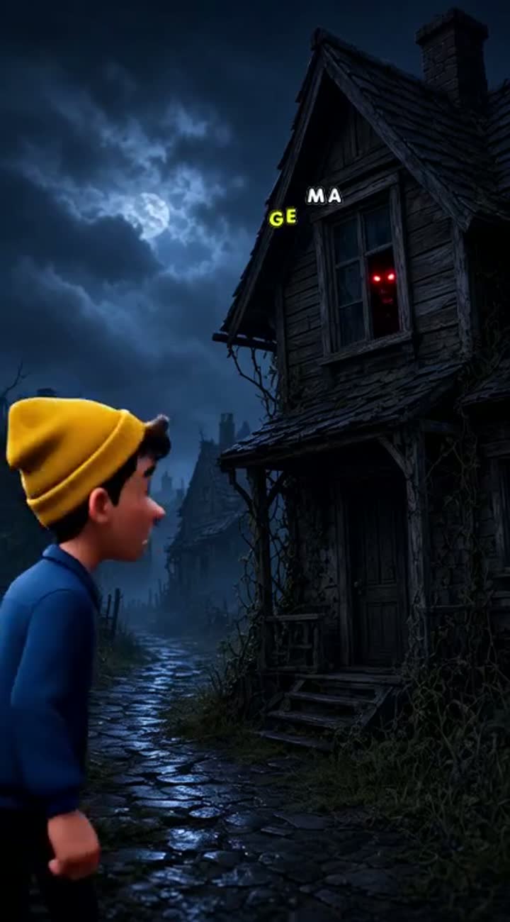 A scary zombie cartoon story at night — AI cartoon