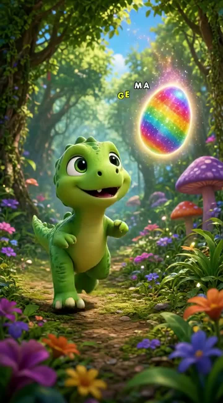 The Baby Dinosaur Who Found a Rainbow Egg! — AI cartoon
