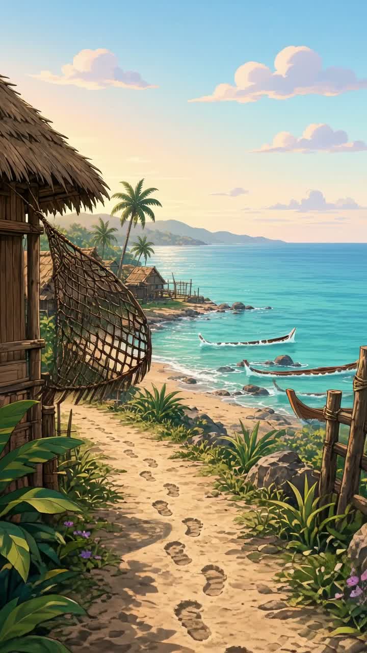 Long ago, 500 years past, a small coastal village woke to find all… — AI cartoon
