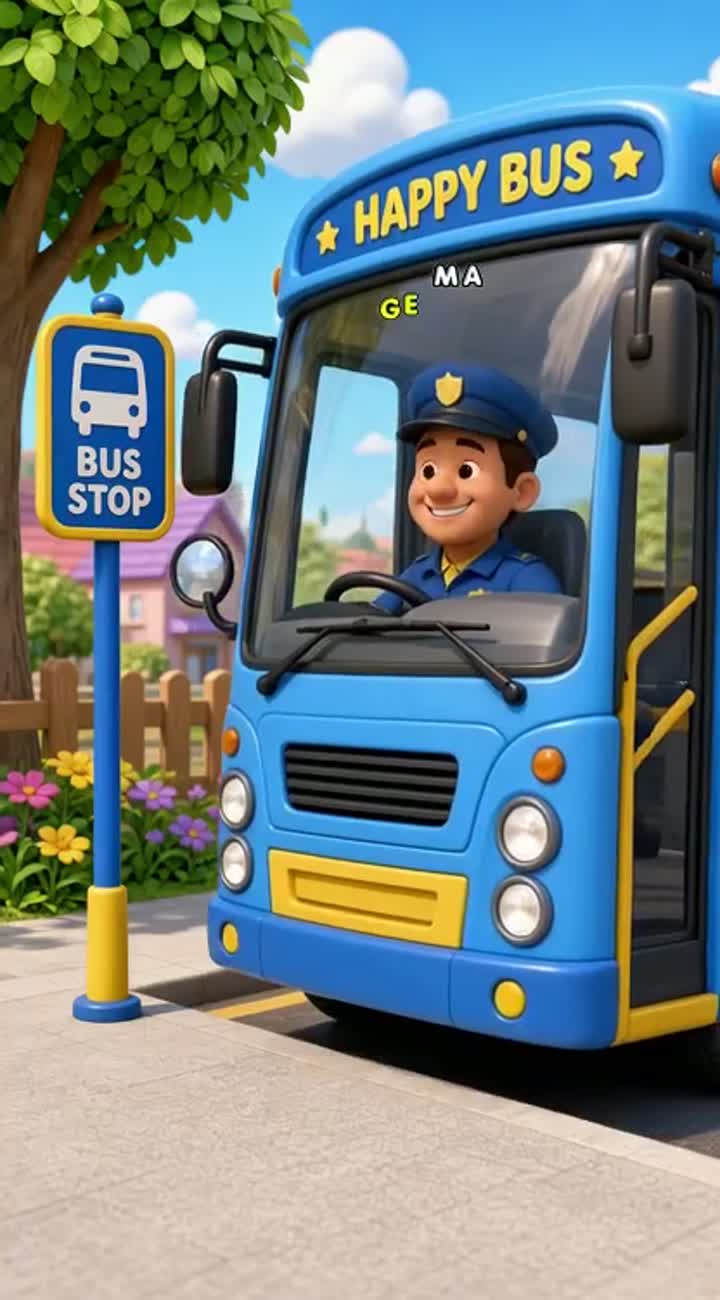 Benny & Poppy's Happy Bus Ride! — AI cartoon