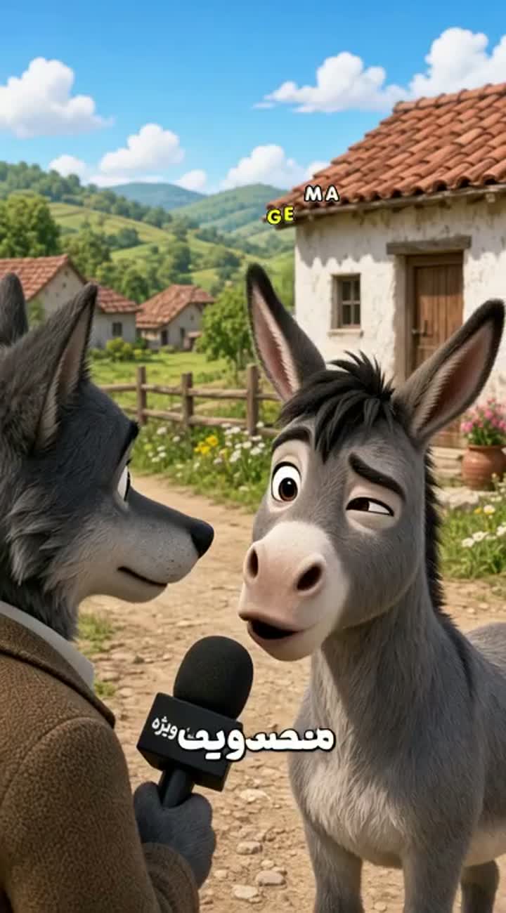 A funny 3D animated cartoon in a rural village — AI cartoon