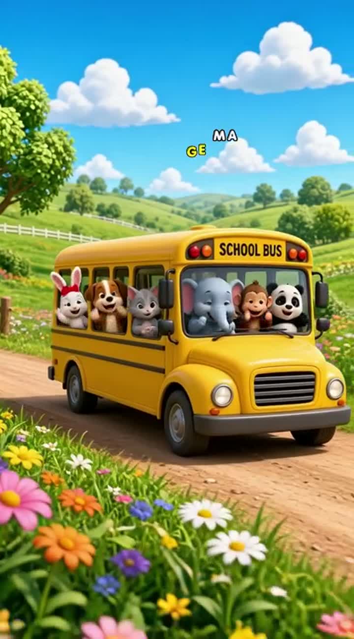 Colorful 3D animated preschool cartoon featuring a cute yellow… — AI cartoon