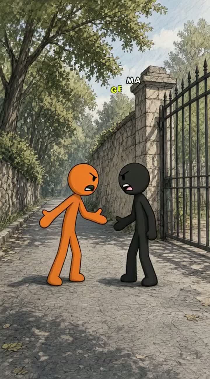 Smooth, realistic 2D animated stick-figure short film featuring… — AI cartoon