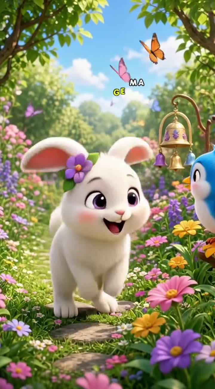 Children with beautiful, cheerful colors, smooth animation… — AI cartoon