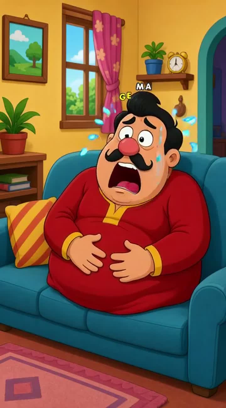 Motu, a chubby man, and Patlu, his slim friend… — AI cartoon