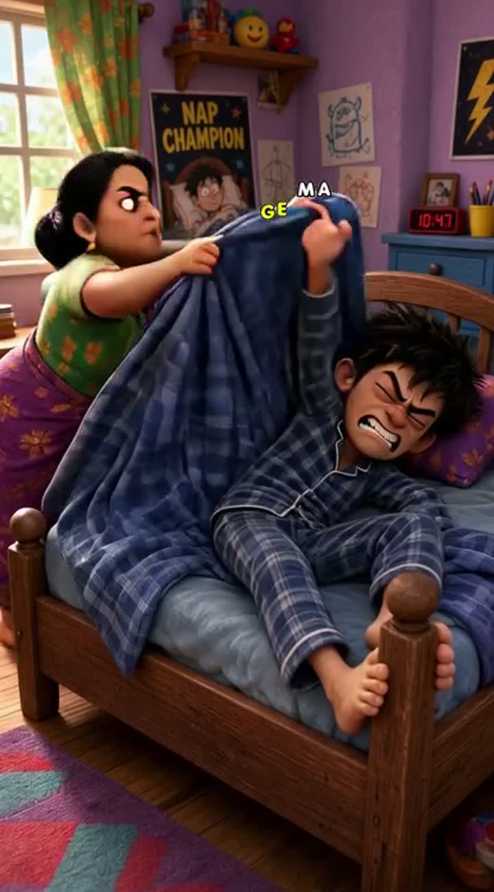 Vibrant, high-quality 3D animated cartoon comedy in a colorful… — AI cartoon
