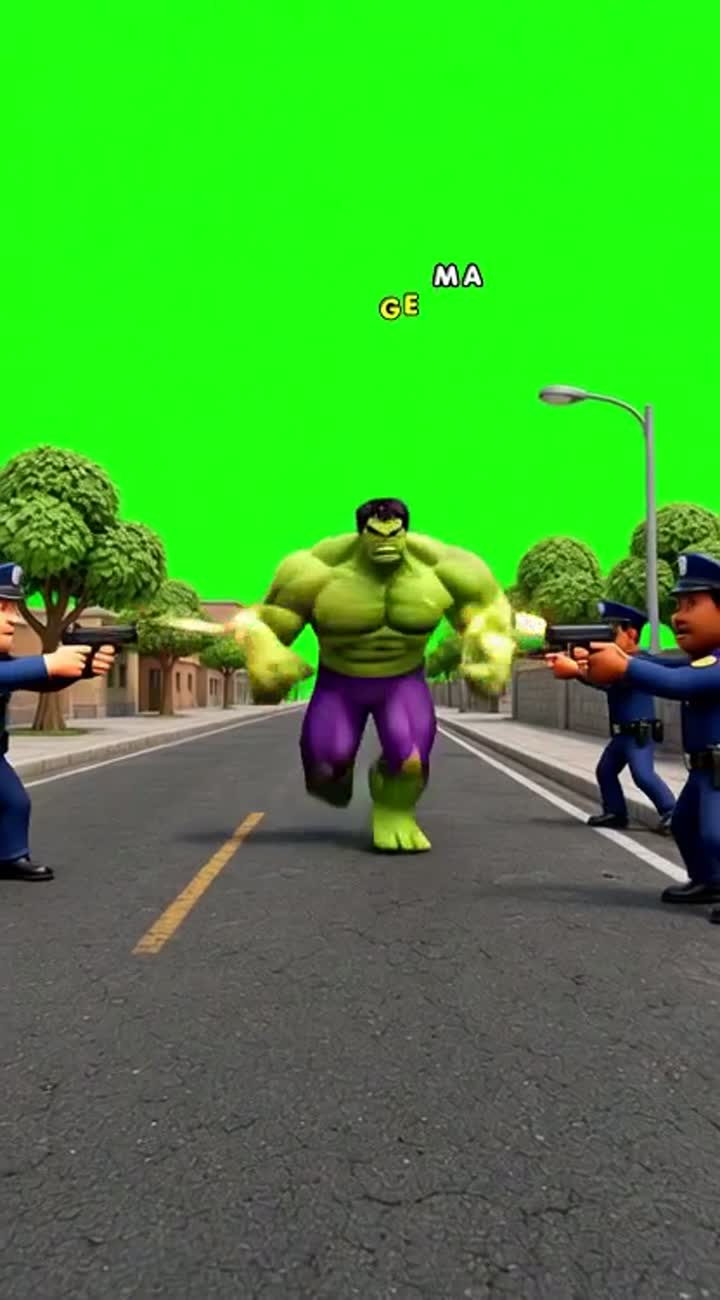 3D cartoon video with a solid green screen background — AI cartoon