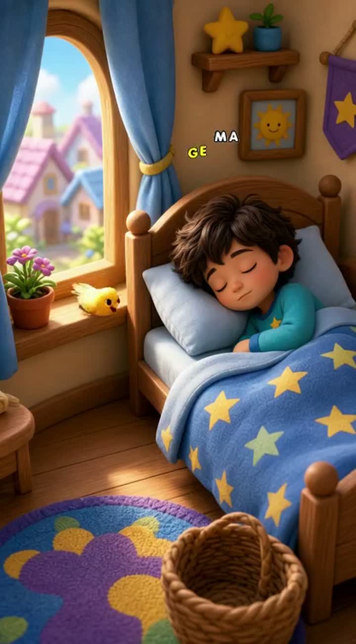 Time, in a magical place called Sunshine Town, everyone lived happily — AI cartoon
