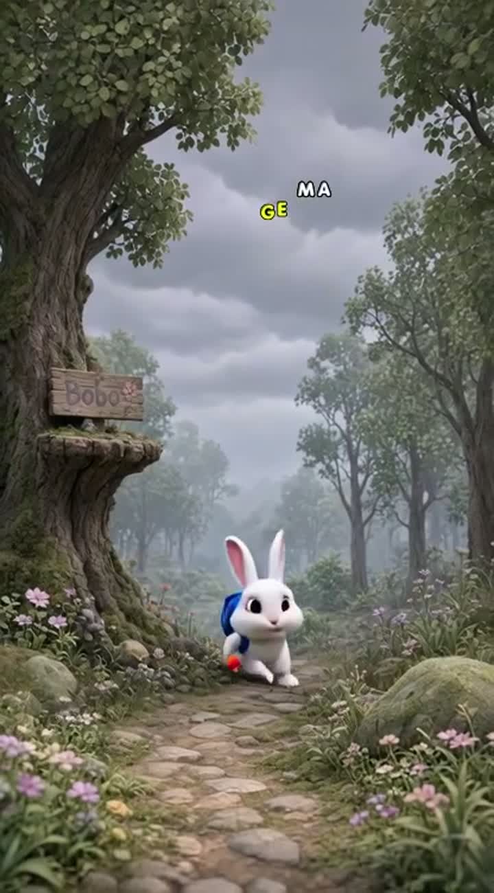 The Little Rabbit Who Painted the Sky — AI cartoon