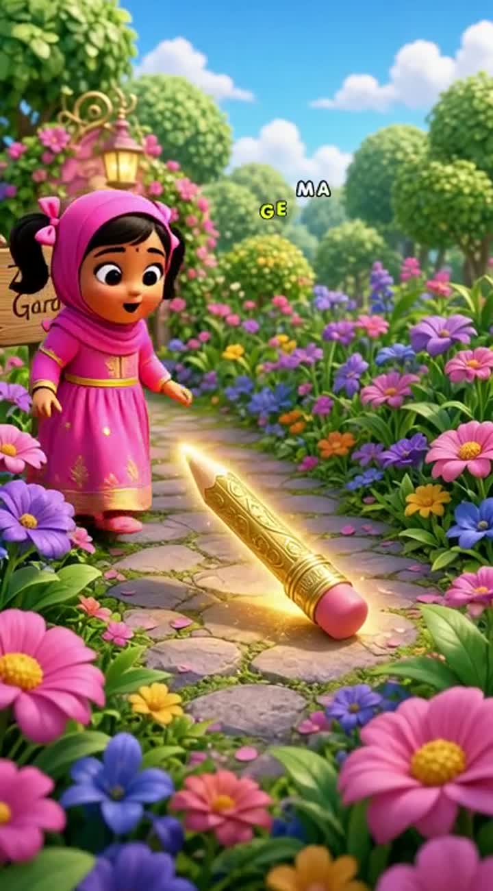Cute 8-year-old Indian Muslim girl named Zainu… — AI cartoon