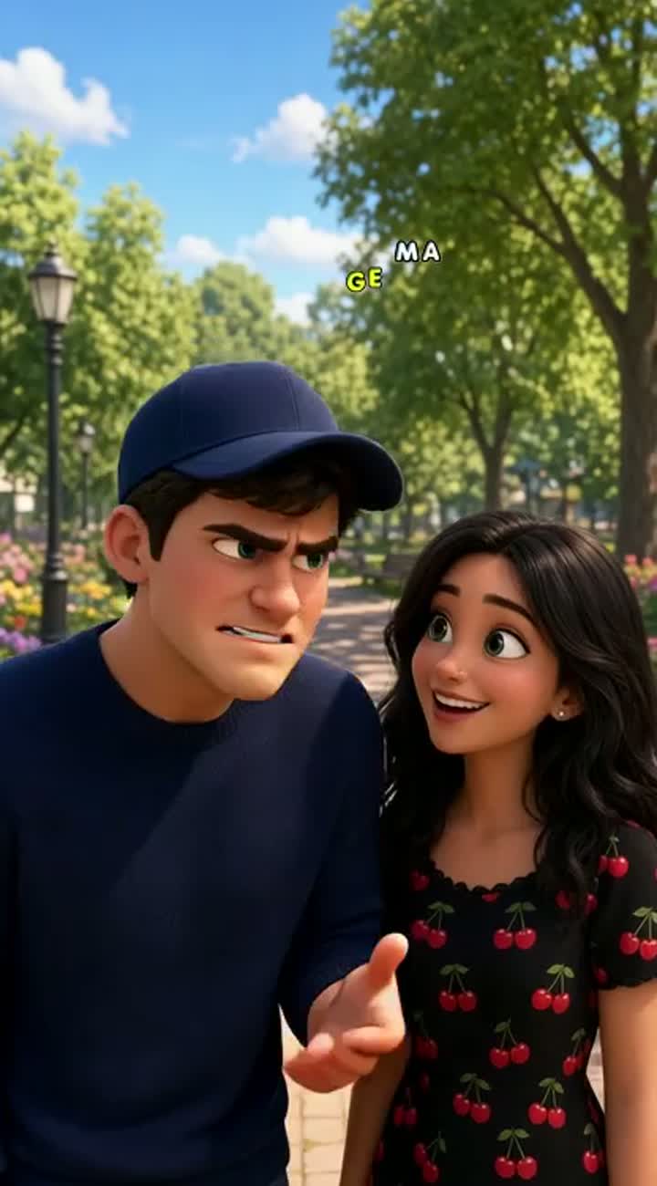 A cute stylized 3D animated romantic comedy… — AI cartoon