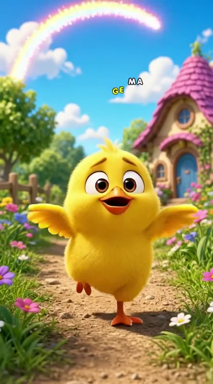 Crea un video animato 3D per bambini, in formato verticale 9:16… — AI cartoon