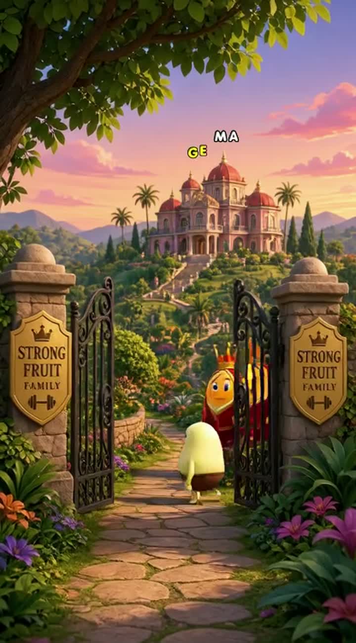 The Strong Fruit Family — AI cartoon
