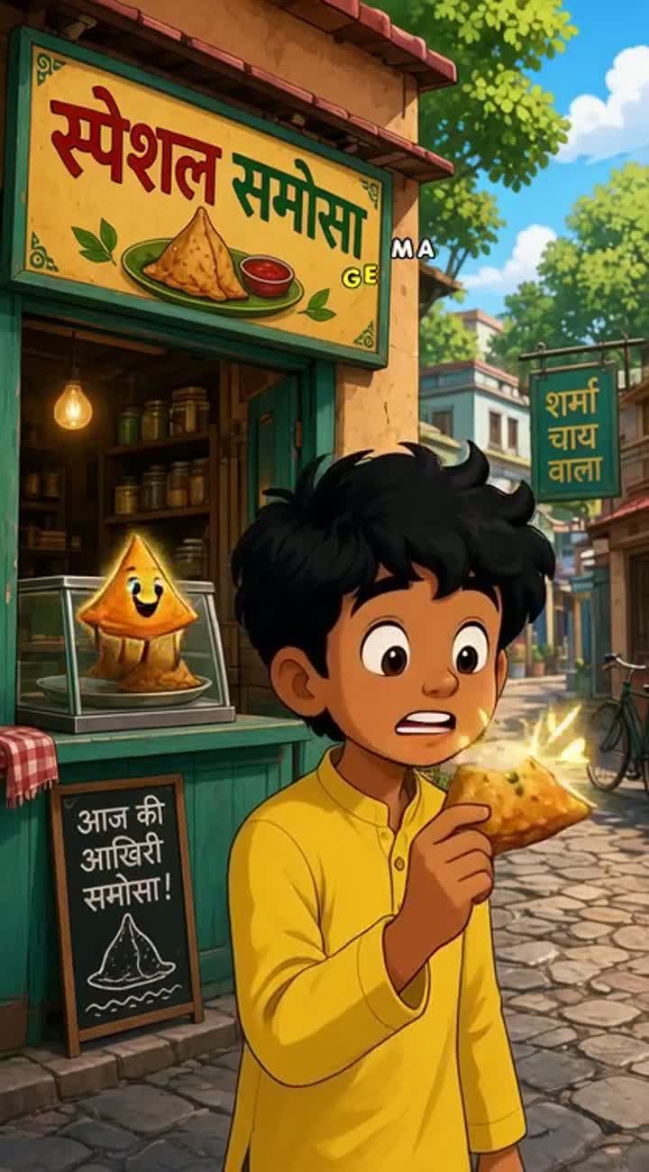 Golu is a food-loving boy, Pintu is his clever friend… — AI cartoon