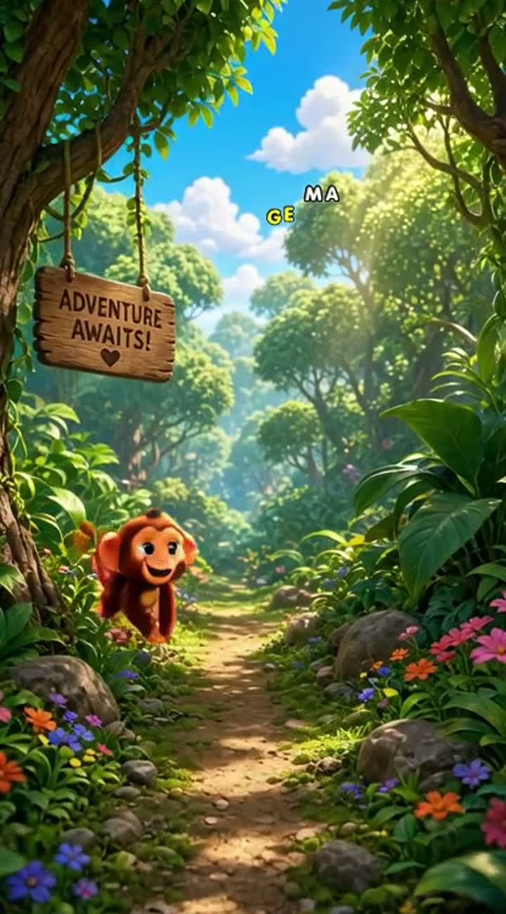 Colourful 3D animated cartoon for children about a little brown… — AI cartoon