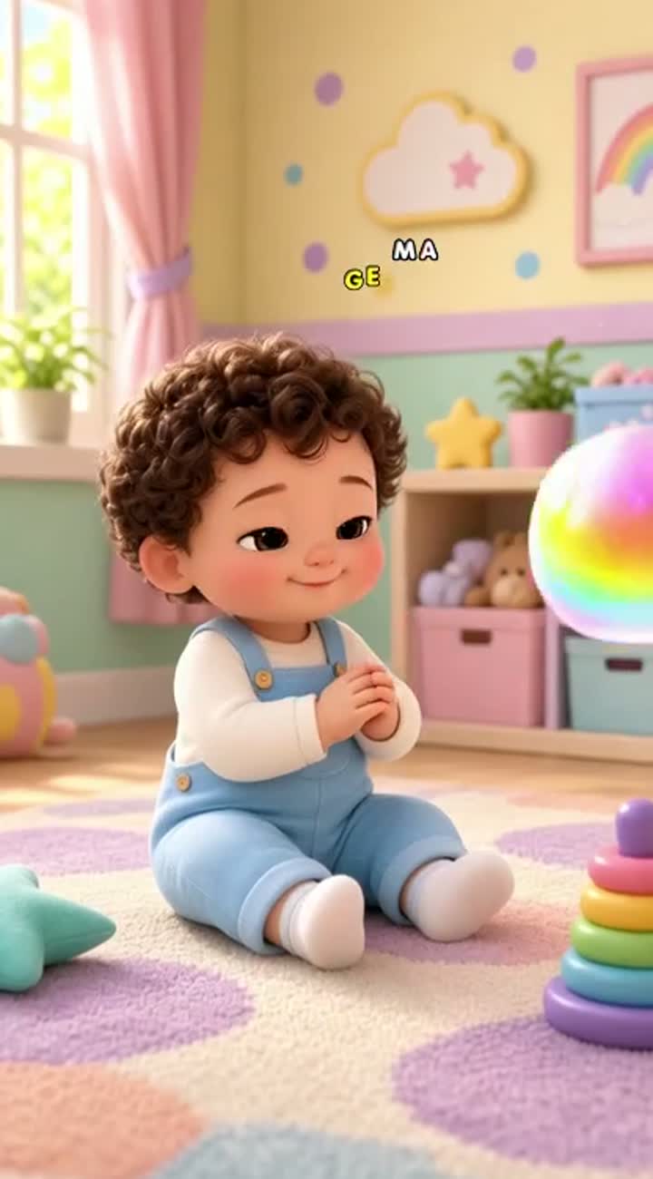 Cute original 3D cartoon baby with big sparkling eyes… — AI cartoon