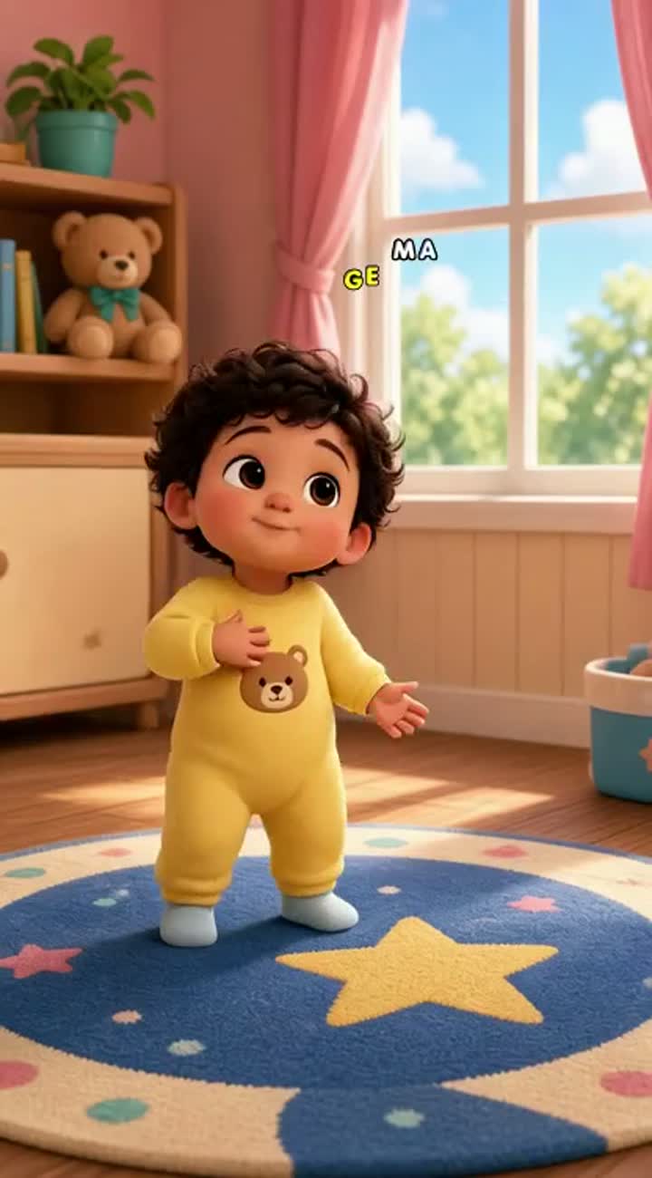 Baby 2 years old his name is doudi singing about mama her name… — AI cartoon