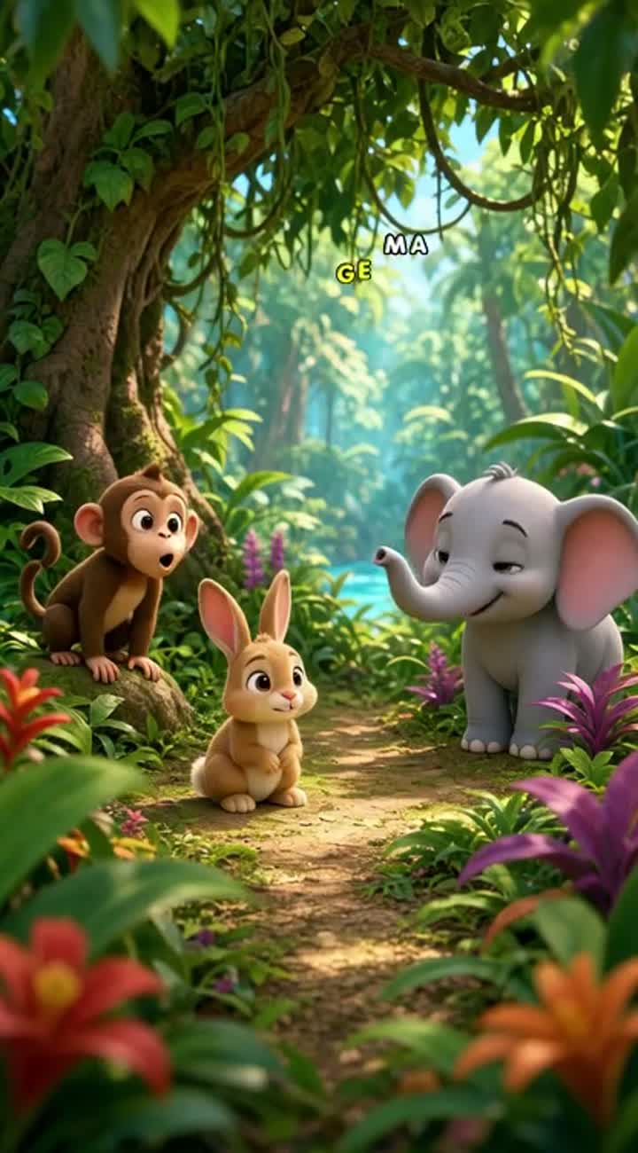 A vibrant, colorful 3D cartoon with smooth… — AI cartoon