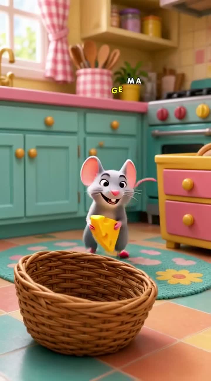 Funny 3D animated cartoon featuring an original clumsy orange cat… — AI cartoon