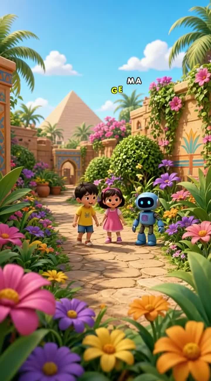 Vertical 3D cartoon for kids in Egyptian Arabic — AI cartoon