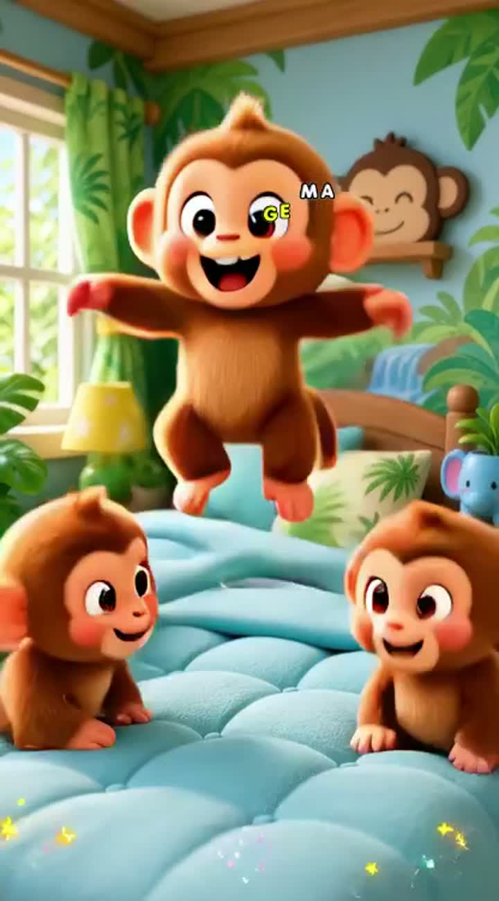 Cute, colorful 3D animated cartoon for children featuring five… — AI cartoon