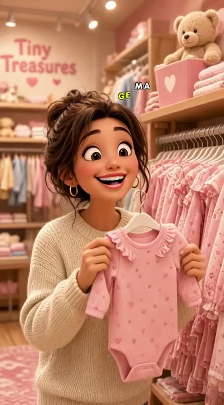 A funny, high-quality 3D animated movie-style mom in her early 30s… — AI cartoon