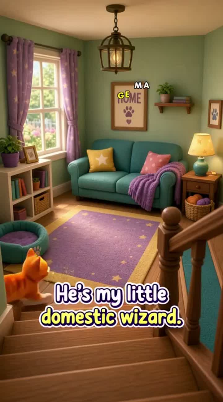 Ever wonder if your cat could actually help around the house? — AI cartoon