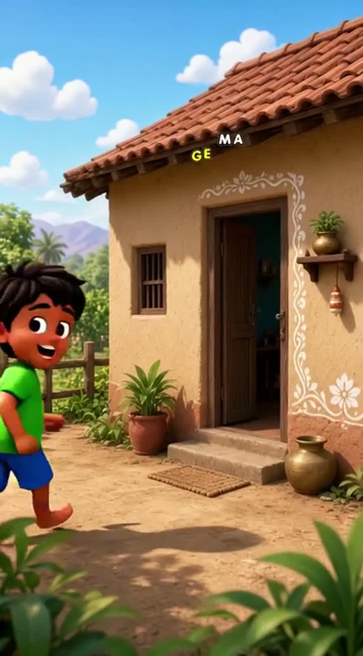 Mulga aai la ghara mdhe madat krto kama mdhe.. — AI cartoon