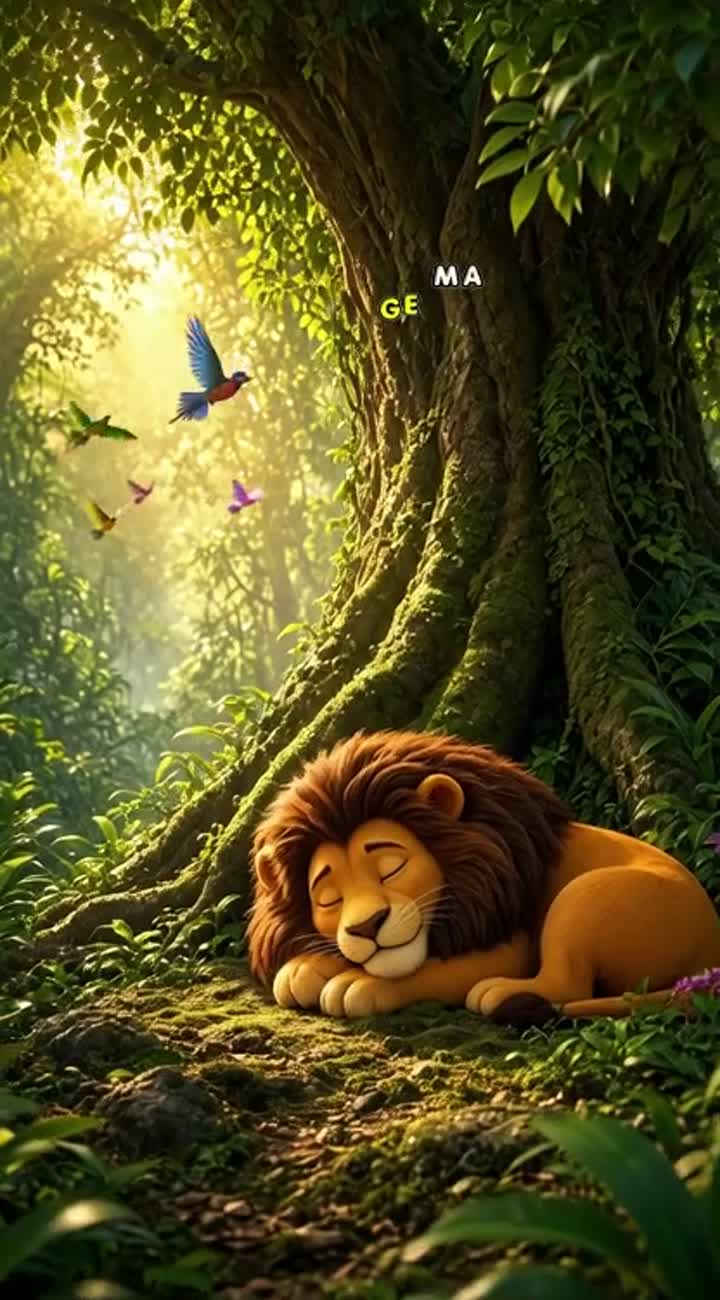 A beautiful lush green jungle in the morning… — AI cartoon