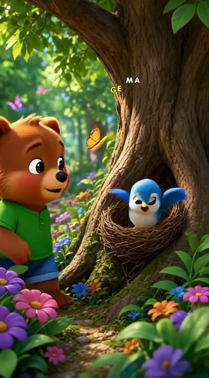 Beautiful, colorful 3D animated children's cartoon… — AI cartoon