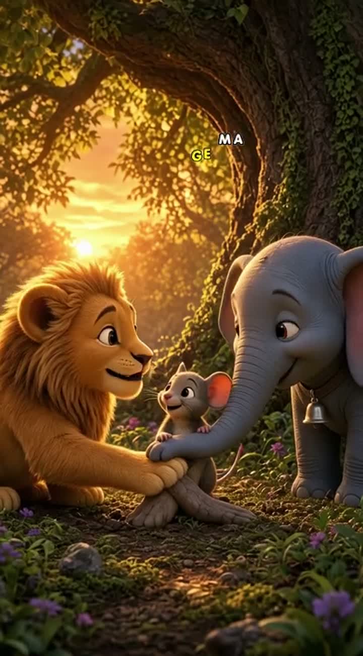 Emotional finale of the first Leo, Pip, and Tulu story — AI cartoon