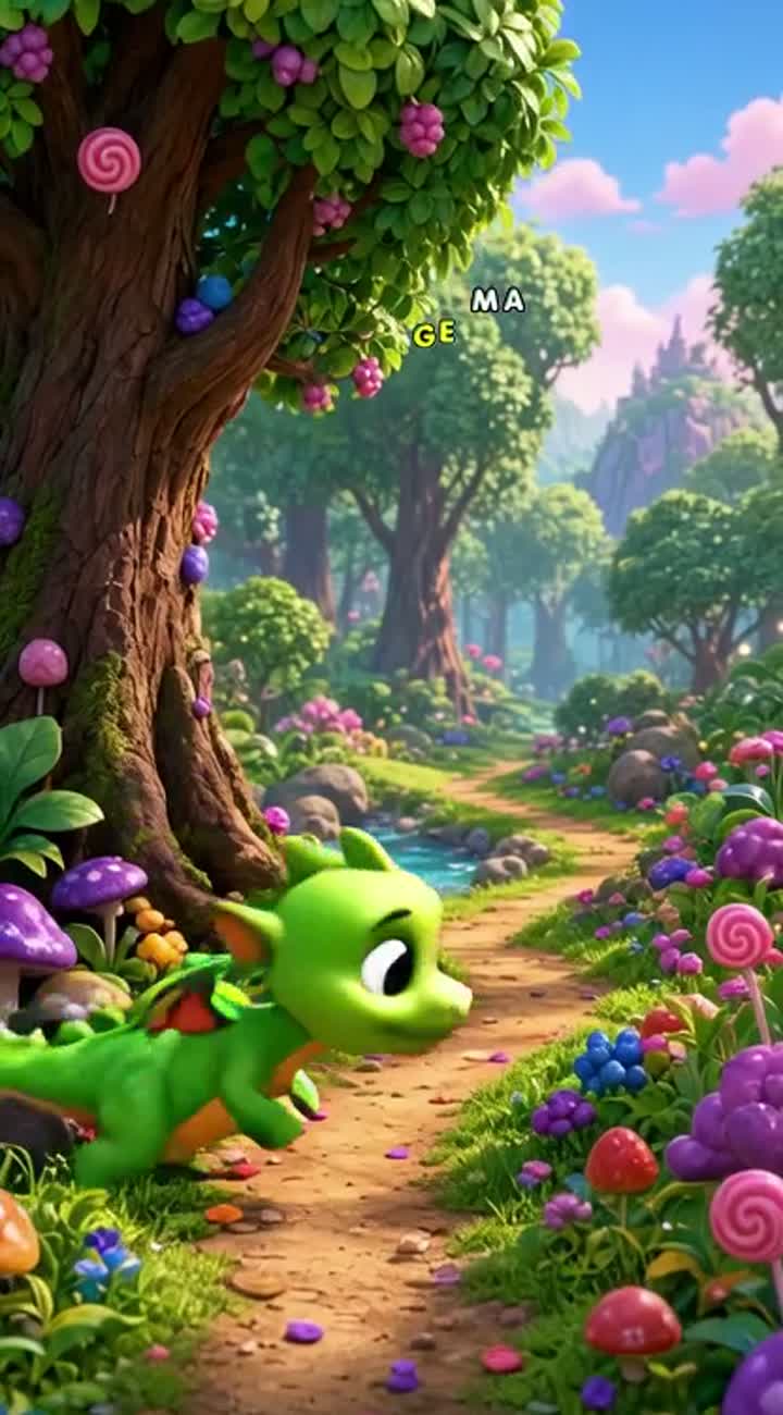 Colorful 3D animated children's movie titled "Pip the Baby Dragon… — AI cartoon