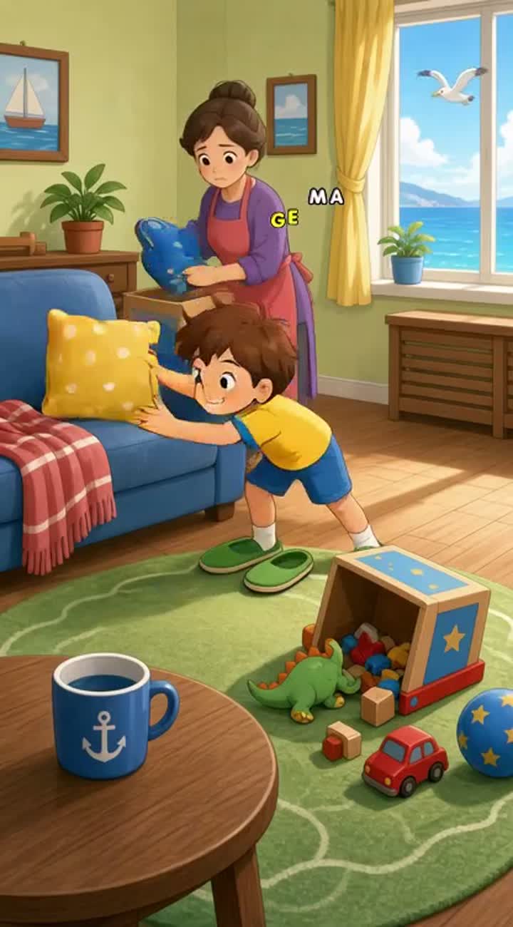 In a cheerful children's animated style — AI cartoon