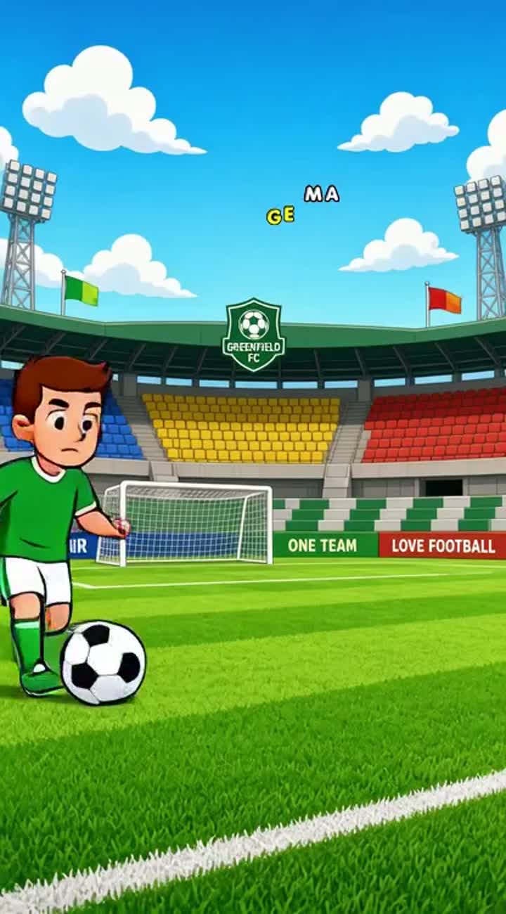 Football Animated cartoon with smooth animation… — AI cartoon