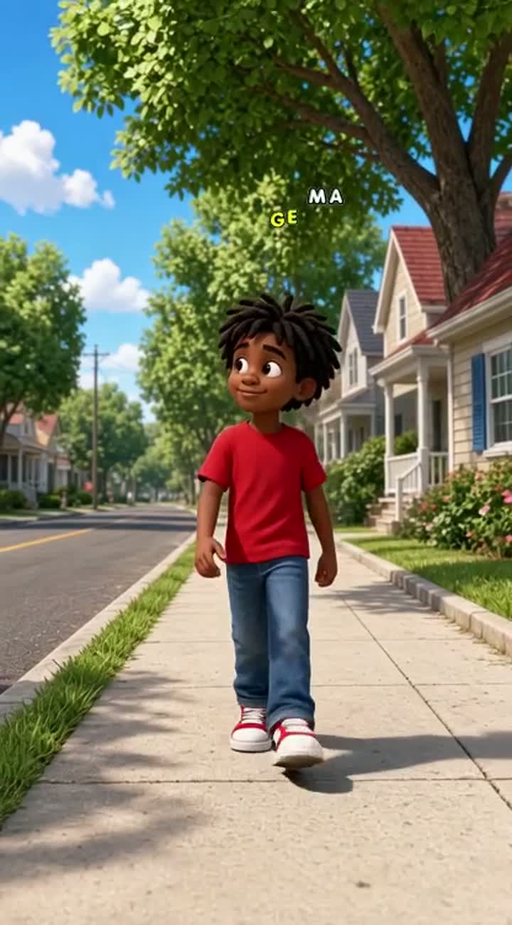 A 3D cartoon of a young Black boy with dreadlocks… — AI cartoon