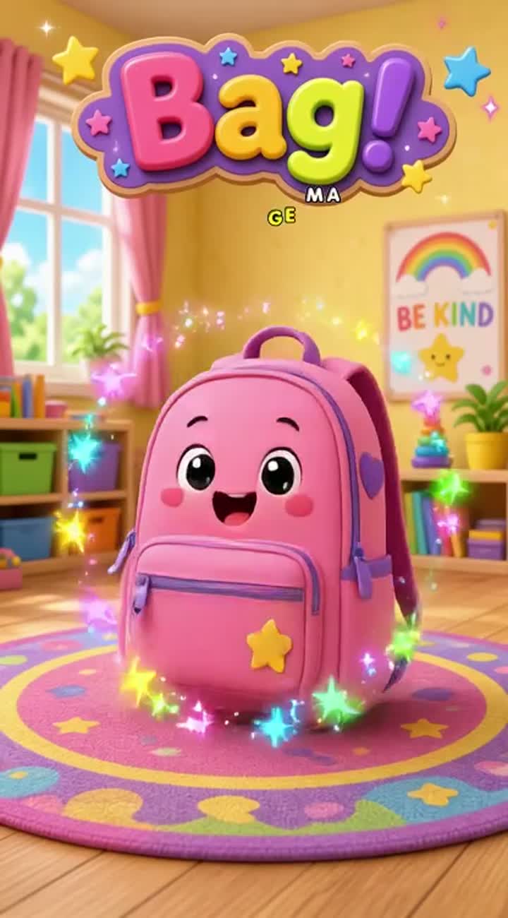 Colorful 3D cartoon educational video for KG1 and KG2 children — AI cartoon