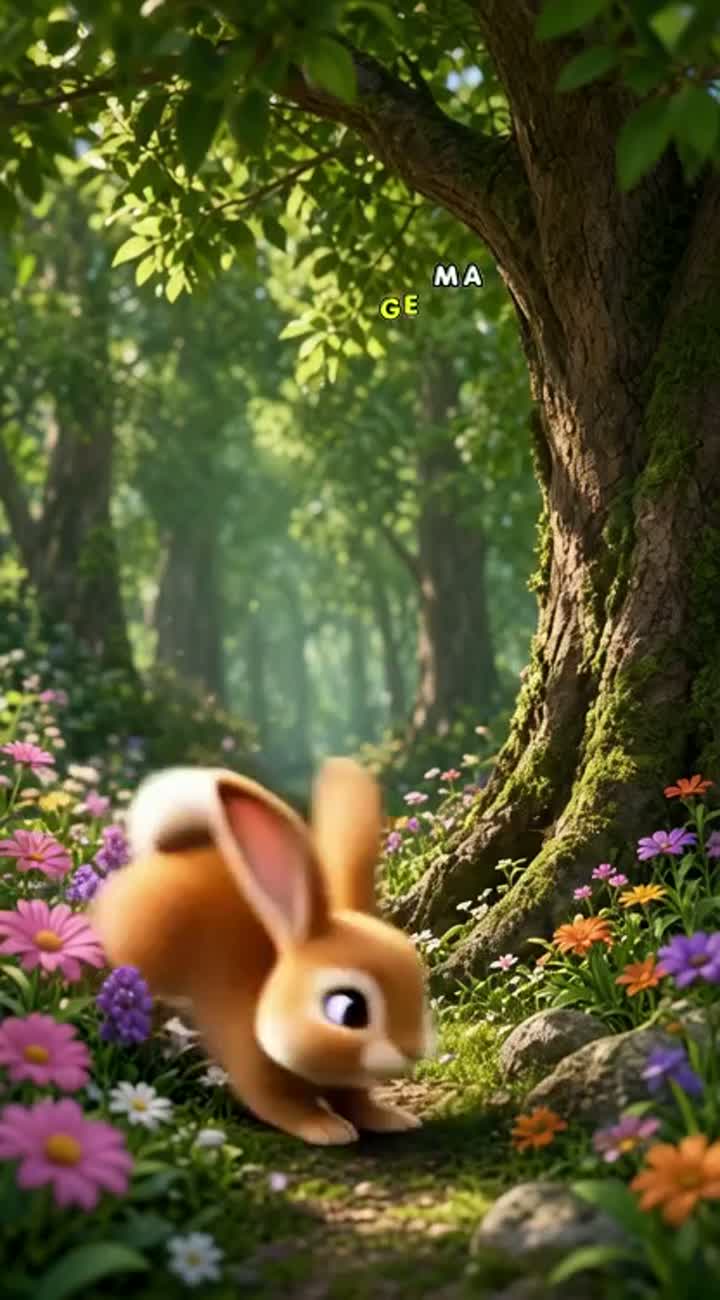 Ruby the Rabbit and Ellie the Lost Elephant — AI cartoon