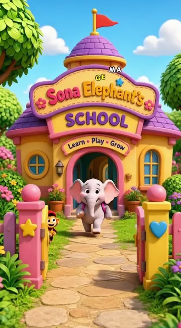 The Fun of Learning at Sona Elephant — AI cartoon