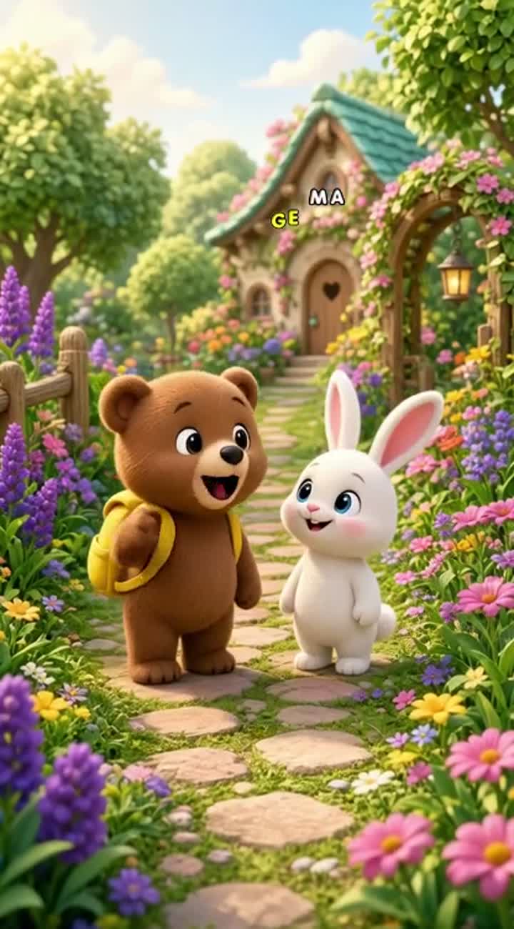 The Little Bear Learns Colors — AI cartoon